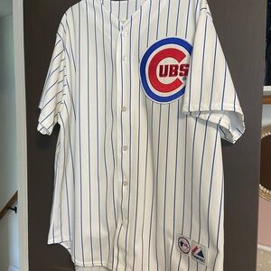 Majestic White and Blue Cubs Jersey
